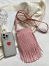 Fringe Decor Square Bag Mini Pink