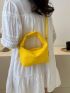 Minimalist Hobo Bag Mini Zipper Yellow