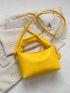 Minimalist Hobo Bag Mini Zipper Yellow