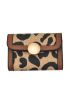 Leopard Pattern Multiple Card Slots Contrast Binding Multi-Card Card Organizer for Storage Credit Cards