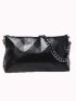 Minimalist Flap Square Bag Solid Black