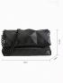 Minimalist Flap Square Bag Solid Black