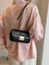 Small Flap Square Bag Crocodile Embossed Contrast Binding