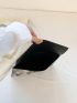 Colorblock Envelope Bag Geometric Pattern Metal Decor