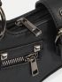 ICON Mini Buckle & Studded Decor Baguette Bag Chain Punk