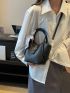 Small Bucket Bag Double Handle Twilly Scarf Decor