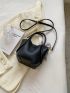 Small Bucket Bag Double Handle Twilly Scarf Decor