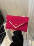 Medium Envelope Bag Crocodile Embossed Metal Decor
