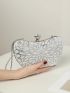 Small Box Bag Faux Pearl & Rhinestone Decor Chain Strap
