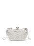 Small Box Bag Faux Pearl & Rhinestone Decor Chain Strap