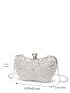 Small Box Bag Faux Pearl & Rhinestone Decor Chain Strap