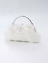 Small Evening Bag Flower Decor For Wedding & Prom, Perfect Bride Purse For Wedding, Prom & Party Events