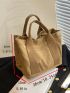 Medium Square Bag Solid Color Double Handle