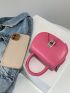 Mini Saddle Bag Top Handle Solid Color