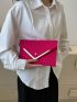 Medium Envelope Bag Crocodile Embossed Metal Decor