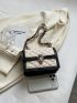 Mini Square Bag Quilted Chain Strap Flap Design