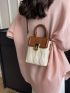 Mini Square Bag Geometric Embossed Colorblock