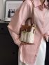 Mini Square Bag Geometric Embossed Colorblock