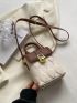 Mini Square Bag Geometric Embossed Colorblock