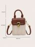 Mini Square Bag Geometric Embossed Colorblock