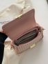 Small Square Bag Houndstooth Pattern Chain Strap Flap Design