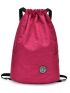 Medium Drawstring Backpack Letter Patch Decor
