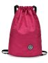 Medium Drawstring Backpack Letter Patch Decor
