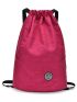 Medium Drawstring Backpack Letter Patch Decor
