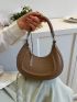 PU Hobo Bag Crocodile Embossed Tassel Decor Chain Strap