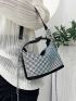 Mini Hobo Bag Rhinestone Decor Top Handle