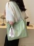 Small Tote Bag Twilly Scarf Decor Double Handle