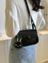 Mini Flap Saddle Bag Button Decor