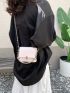 Mini Square Bag Flap Beaded Chain Decor