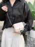 Mini Square Bag Flap Beaded Chain Decor