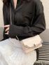 Mini Square Bag Flap Beaded Chain Decor