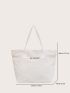 Large Capacity Shopper Bag Double Handle Letter Print For Daily Outing