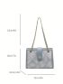 Small Square Bag Colorblock Chain Strap