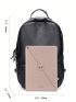 Black Minimalist Laptop Backpack Waterproof Adjustable Strap For Work