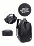 Black Minimalist Laptop Backpack Waterproof Adjustable Strap For Work