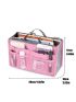 Pink Handbag Insert Multiple Compartment Foldable For Daily