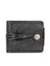Crocodile Embossed Small Wallet Black Credit Card Holder For Daily