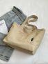 Letter Print Shoulder Tote Bag Large Capacity Double Handle For Daily