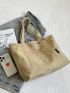 Letter Print Shoulder Tote Bag Large Capacity Double Handle For Daily