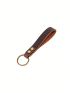 Studded Decor Bag Charm Genuine Leather Random Color
