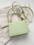 Mini Square Bag Flap PU Light Green