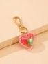 Flower Detail Heart Decor Bag Charm Fashionable