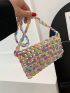 Mini Shoulder Bag Color Block Beaded