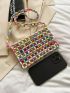 Mini Shoulder Bag Color Block Beaded