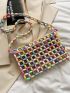 Mini Shoulder Bag Color Block Beaded