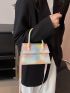 Mini Square Bag Tie Dye Flap PU